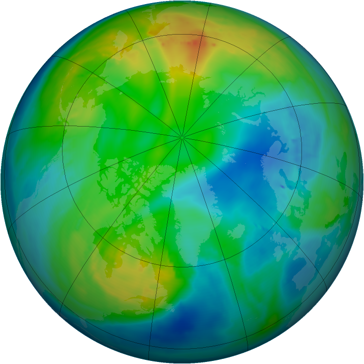 Arctic ozone map for 19 November 2014